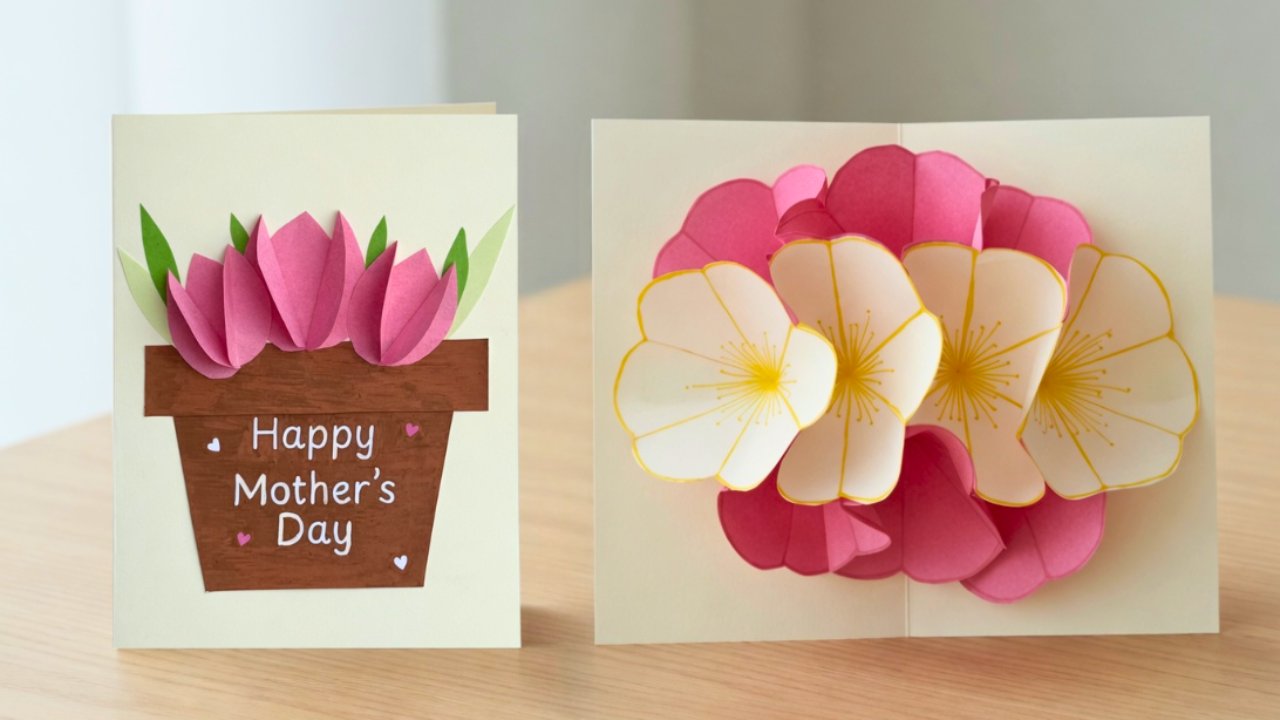 Flower Pop-Up Card - DIY Mothers Day Cards