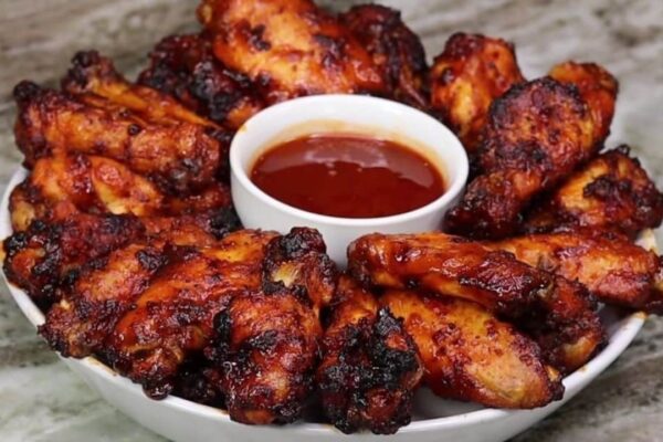 Air-Fried Hot Honey Chipotle Wings, homemade and freshly served
