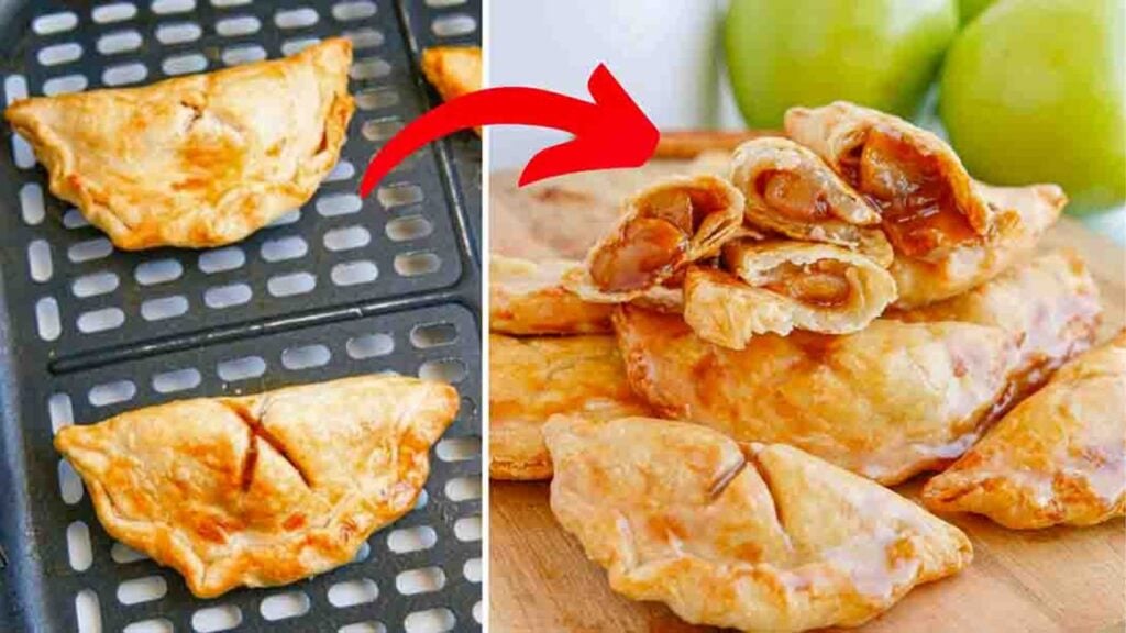 Air Fryer Apple Hand Pies, homemade and freshly served