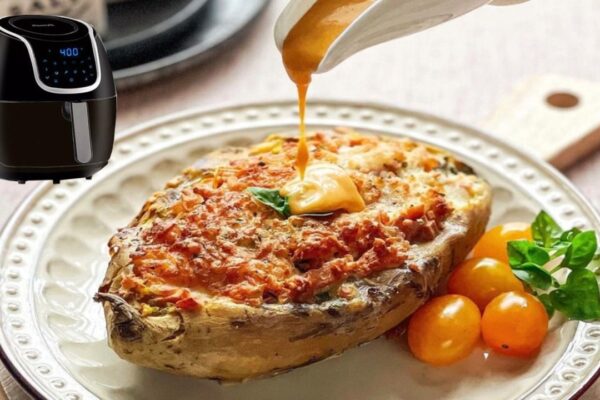 Air Fryer Baked Sweet Potatoes, homemade and freshly served