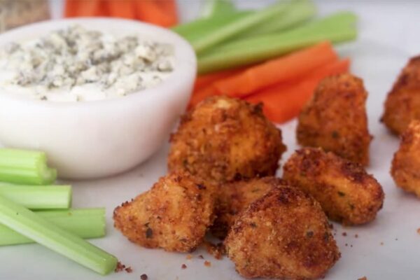Air Fryer Buffalo Chicken Nuggets, homemade and freshly served