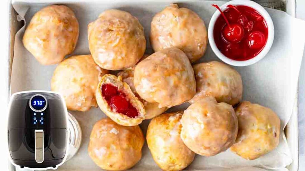 Air Fryer Cherry Pie Bombs, homemade and freshly served