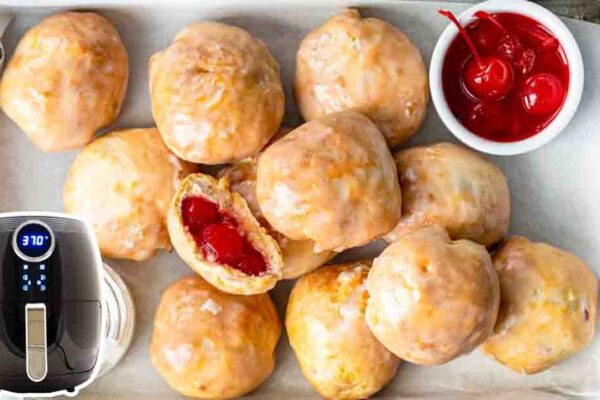Air Fryer Cherry Pie Bombs, homemade and freshly served