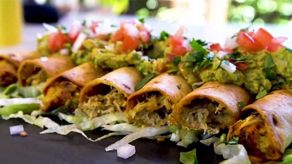 Air Fryer Chicken Taquitos, homemade and freshly served