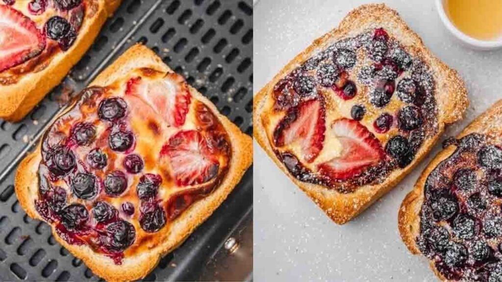 Air Fryer Custard Toast, homemade and freshly served