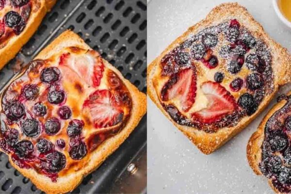 Air Fryer Custard Toast, homemade and freshly served