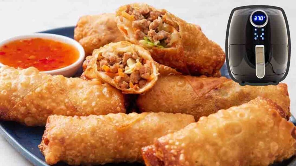 Air Fryer Egg Rolls, homemade and freshly served