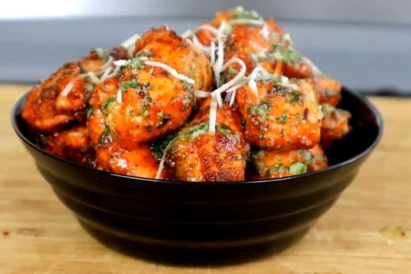 Air Fryer Garlic Parmesan Salmon Bites, homemade and freshly served