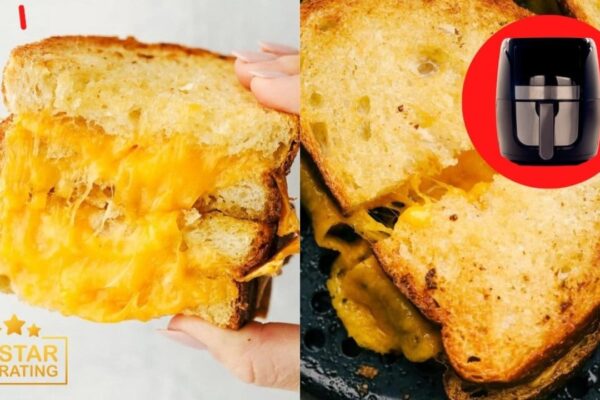 Air Fryer Grilled Cheese Sandwich, homemade and freshly served