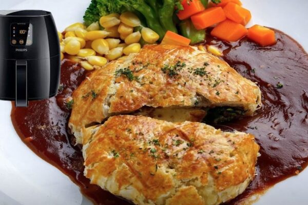 Air Fryer Ground Beef Wellington, homemade and freshly served