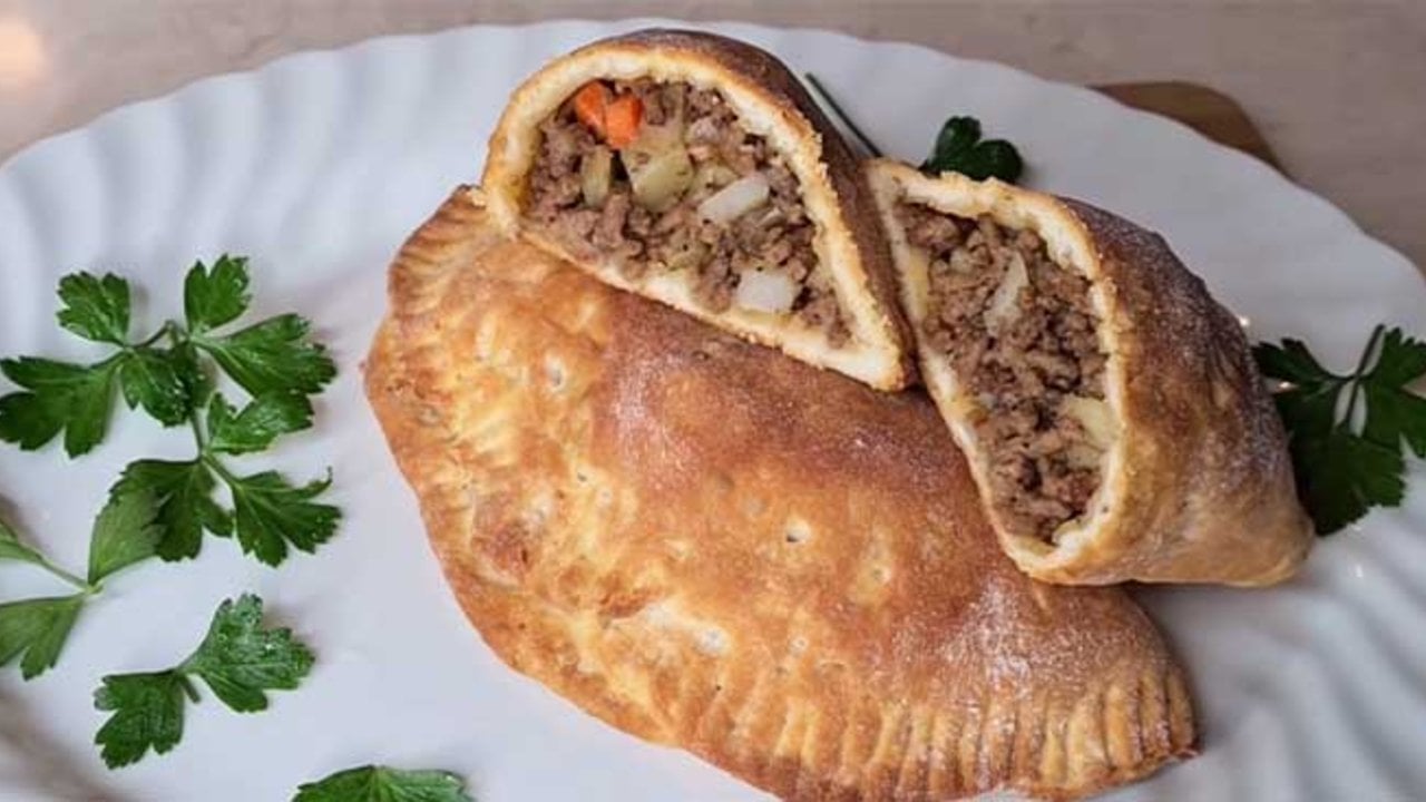 Air fryer meat pies made from canned biscuits filled with seasoned ground beef, carrot and potato recipe worth making twice