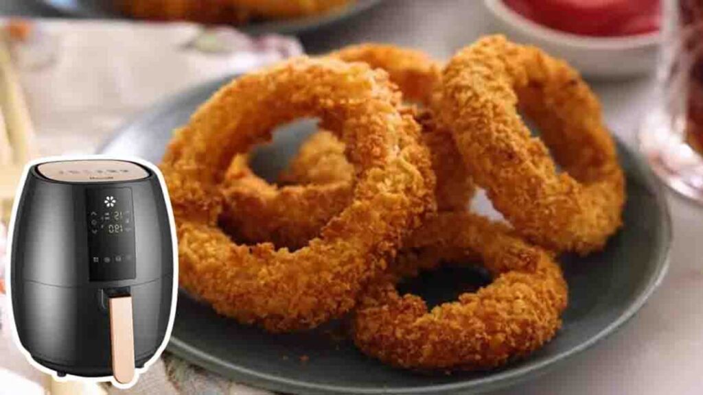 Crispy Air Fryer Onion Rings, homemade and freshly served