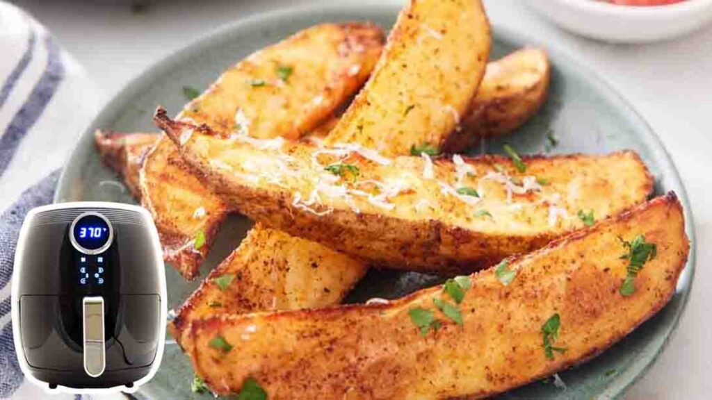 Air Fryer Potato Wedges, homemade and freshly served