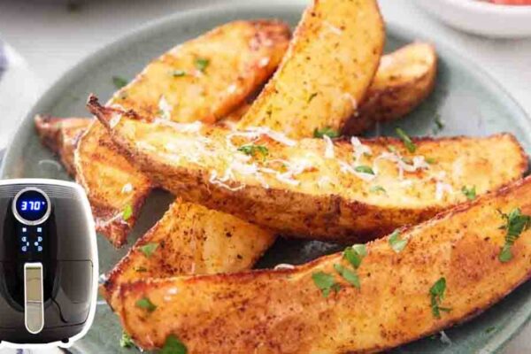 Air Fryer Potato Wedges, homemade and freshly served