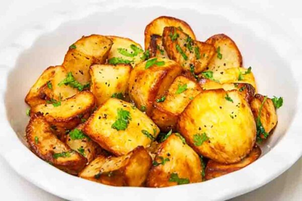 Air Fryer Roast Potatoes, homemade and freshly served
