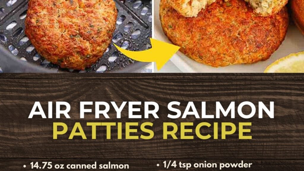 Air Fryer Salmon Patties, homemade and freshly served
