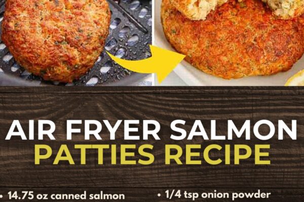 Air Fryer Salmon Patties, homemade and freshly served