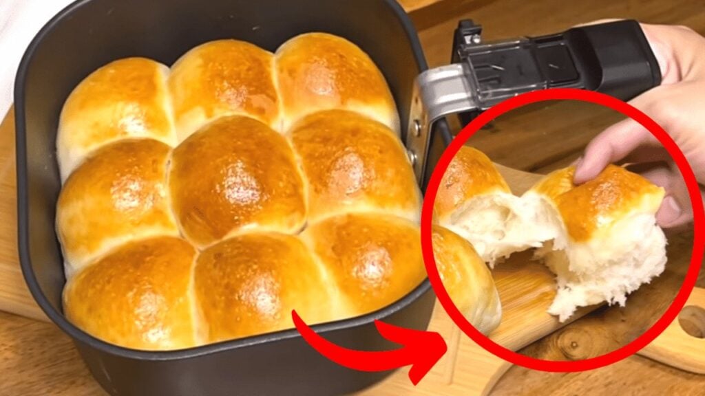 Air Fryer Soft Dinner Rolls, homemade and freshly served