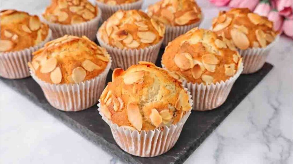 Almond Muffins, homemade and freshly served