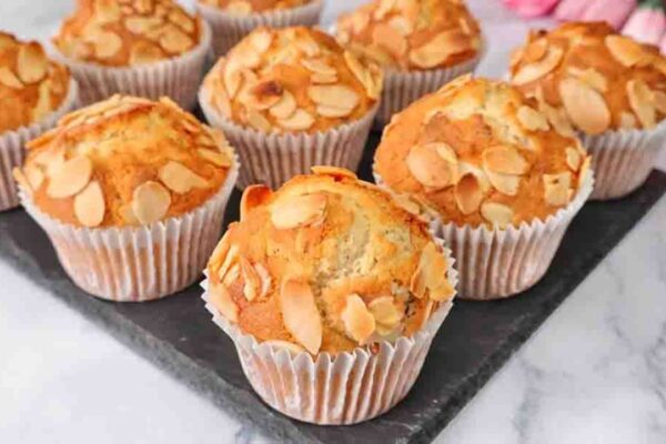 Almond Muffins, homemade and freshly served
