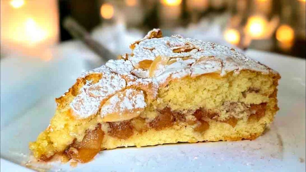 Easy Apple Cinnamon Cake, homemade and freshly served