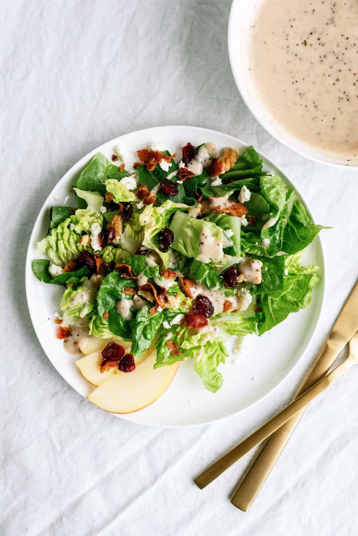 Thanksgiving Recipes - Apple Cranberry Walnut Salad - Fresh Holiday Salad