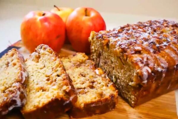 Easy Apple Fritter Bread, homemade and freshly served