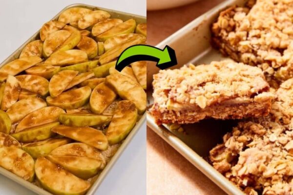 Super Easy Apple Pie Bars, homemade and freshly served