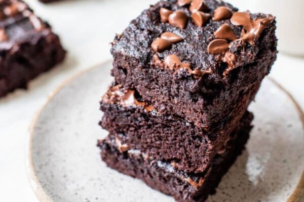 Rich and Fudgy Avocado Brownies, homemade and freshly served