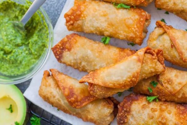 Avocado Chicken Egg Roll Cheesecake Factory Style, homemade and freshly served