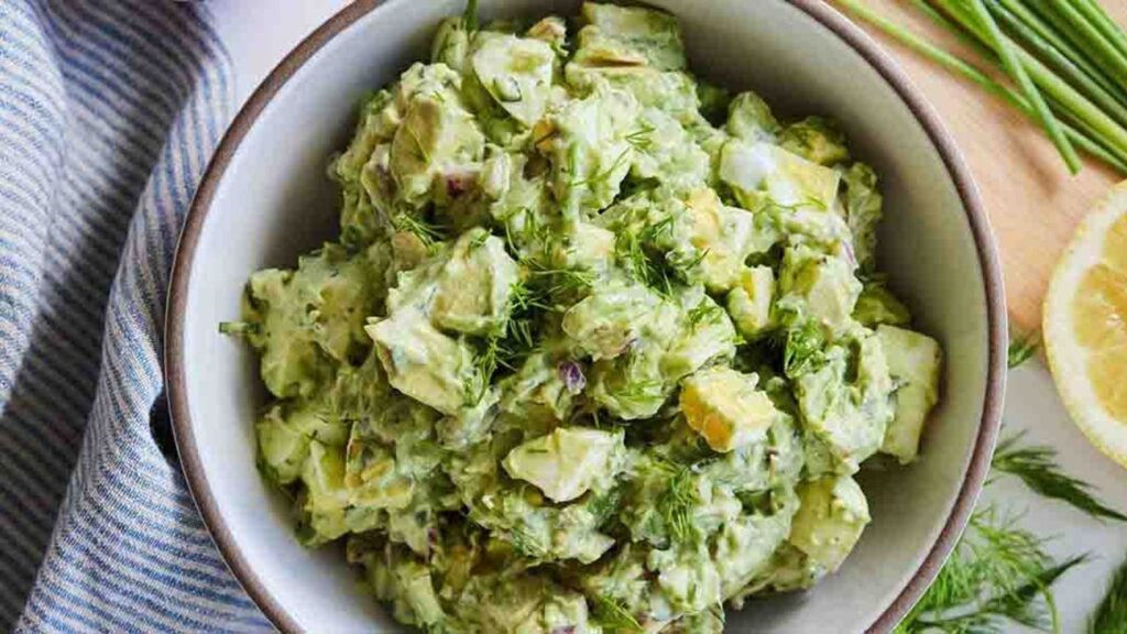 Avocado Egg Salad, homemade and freshly served