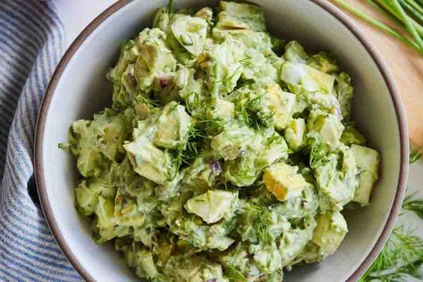 Avocado Egg Salad, homemade and freshly served