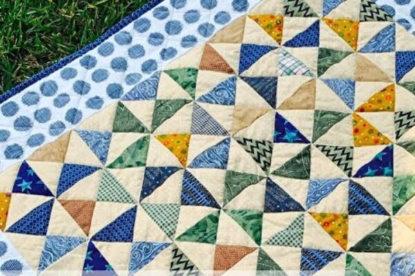Finished Baby Hourglass Quilt Block (Step-By-Step), a completed DIY project
