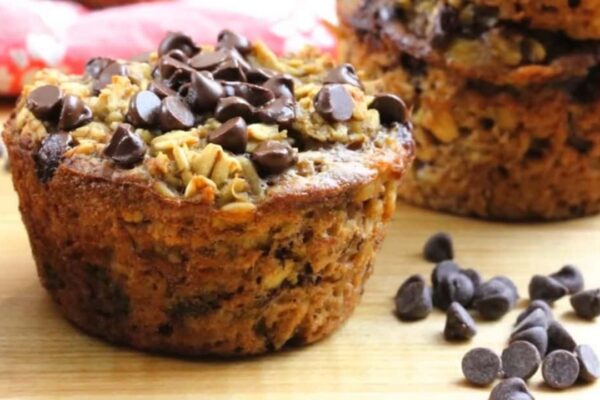 Baked Banana Oatmeal Muffin Cups, homemade and freshly served