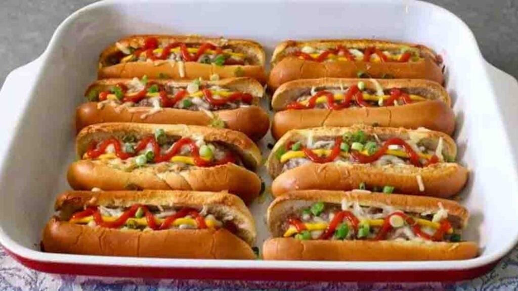Baked Burger Dogs, homemade and freshly served