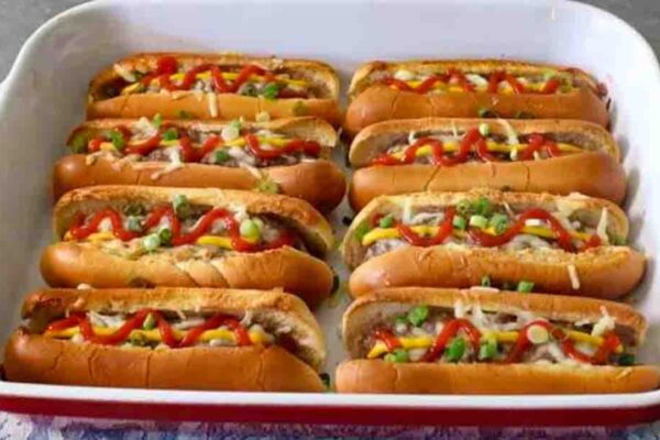 Baked Burger Dogs, homemade and freshly served