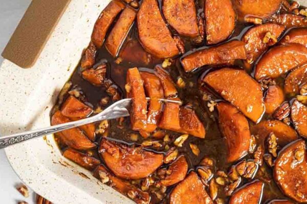 Baked Candied Yams, homemade and freshly served