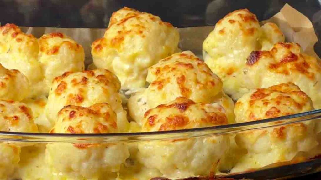 Baked Cauliflower Casserole, homemade and freshly served