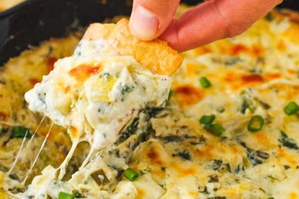 Baked Spinach Artichoke Dip, homemade and freshly served