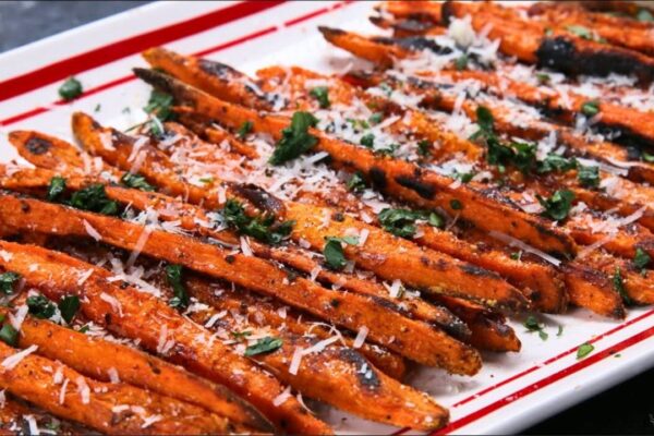 Baked Sweet Potato Fries, homemade and freshly served