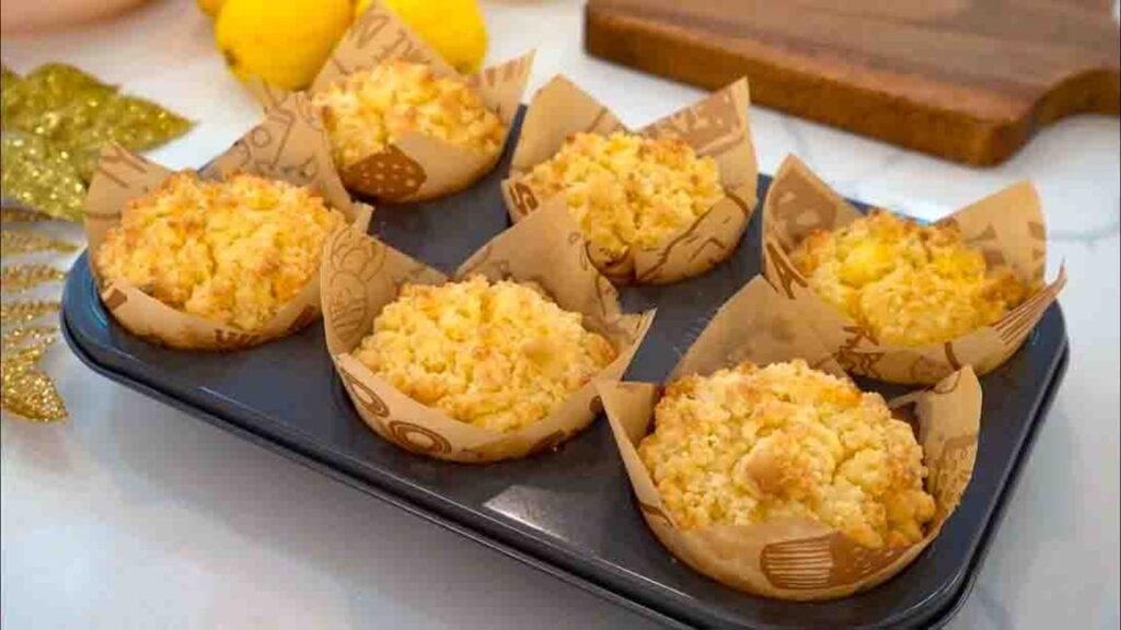 Bakery-Style Lemon Muffins, homemade and freshly served