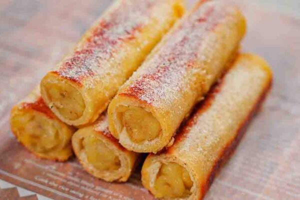 Banana Roll French Toast, homemade and freshly served