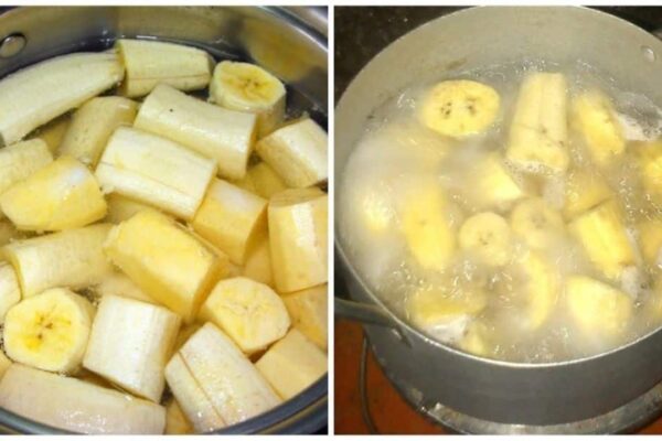 Banana Tea For Restful Sleep, homemade and freshly served