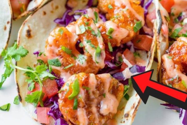Bang Bang Shrimp Tacos, homemade and freshly served