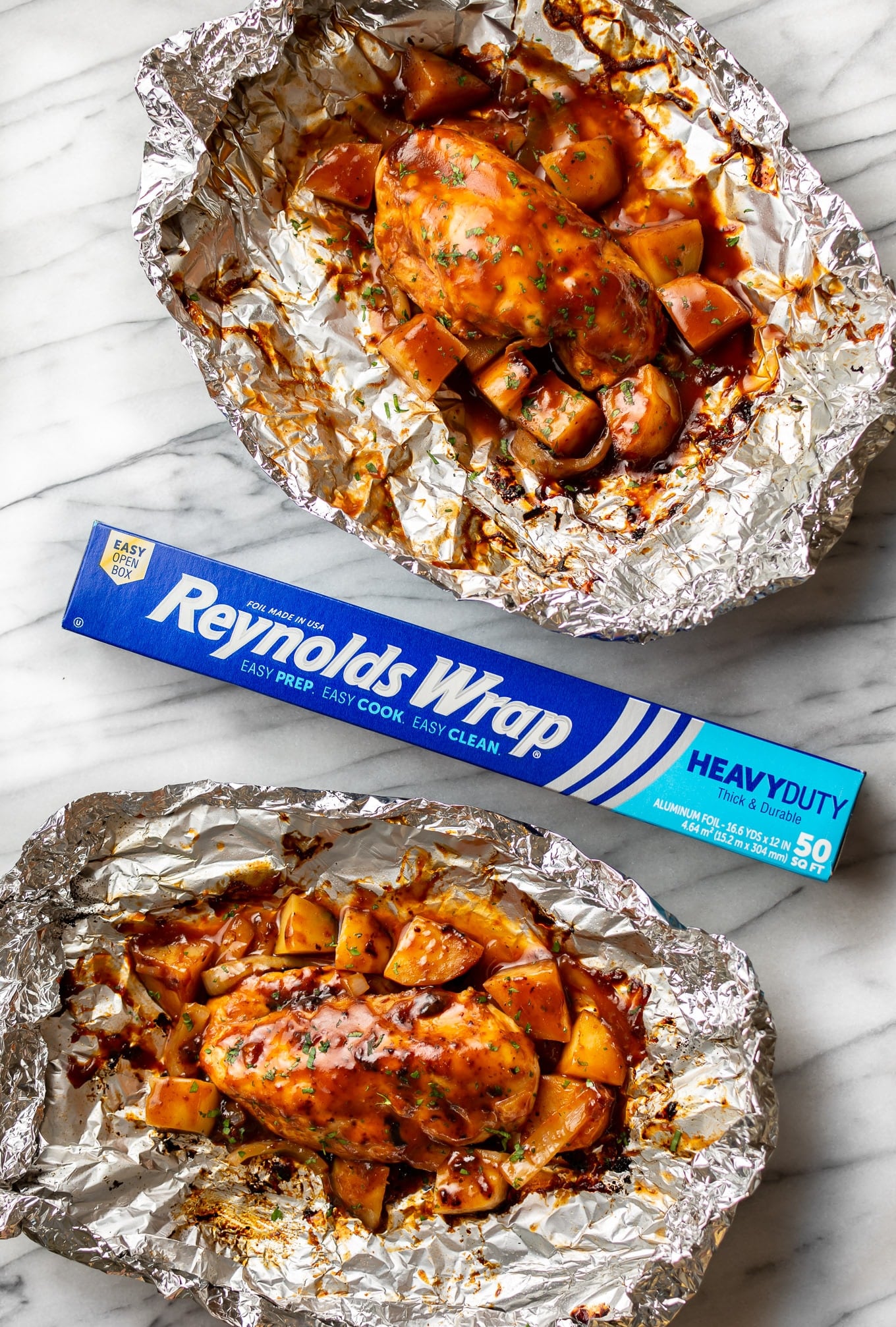 Easy Dinners - BBQ Chicken Foil Packets - Easy Single-Serve Dinner Easy Dinners - BBQ Chicken Foil Packets - Easy Single-Serve Dinner