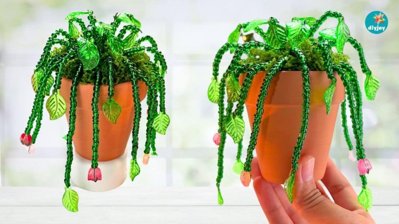 DIY Beaded Plant Tutorial Most Profitable Crafts to Sell DIY Beaded Plant Tutorial, A second beaded plant at the same margin, and it batches better than the vine because the leaf
