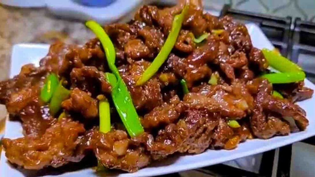 Beef and Onion Stir-Fry, homemade and freshly served