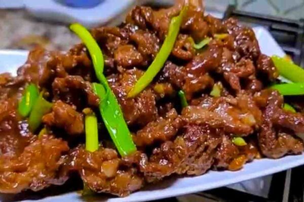 Beef and Onion Stir-Fry, homemade and freshly served