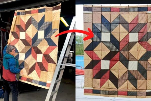 Finished Beginner Carpenter Star Quilt, a completed DIY project