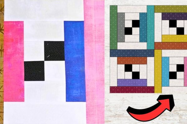 Finished Super Easy Courthouse Steps Quilt Block, a completed DIY project